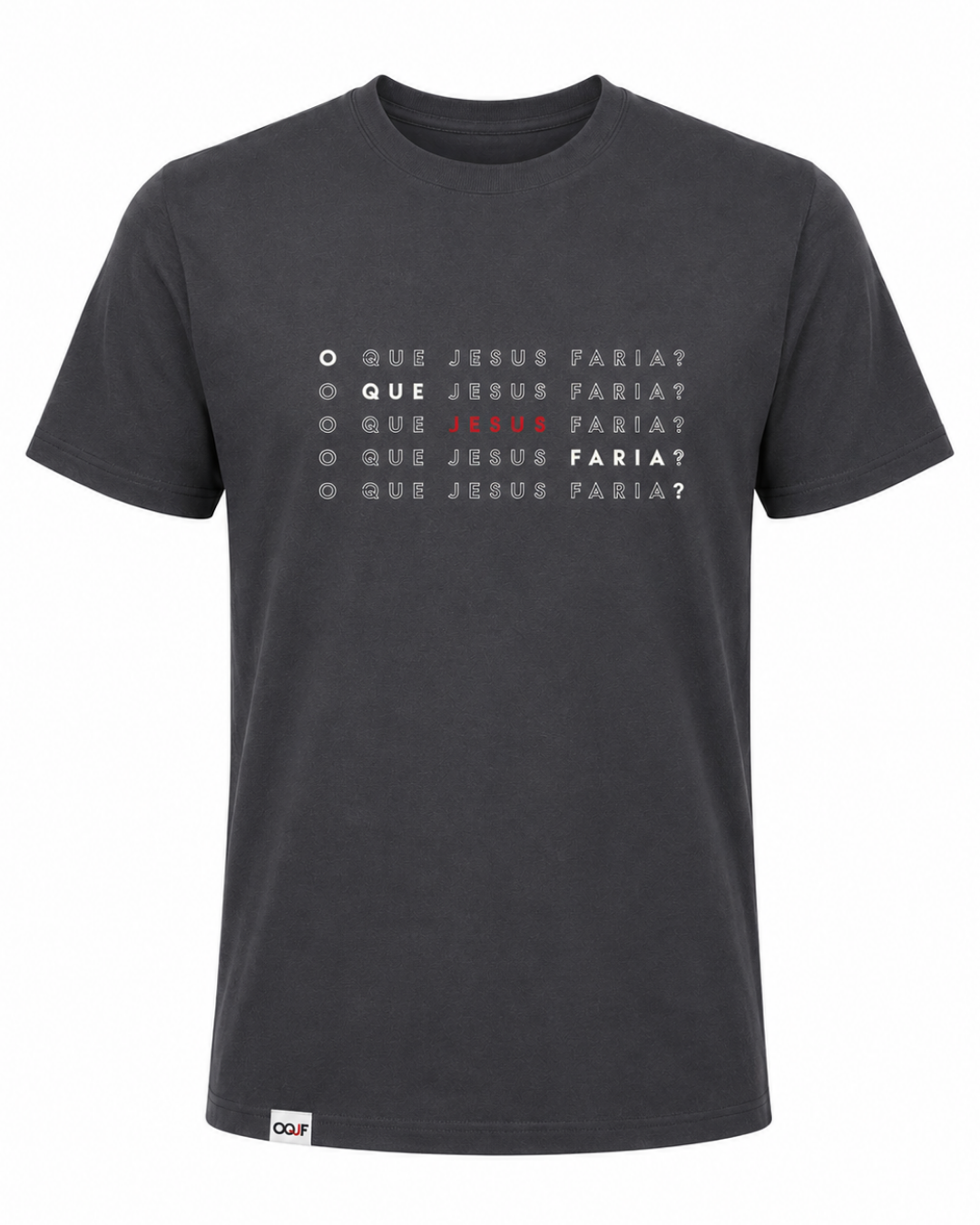T-Shirt "O Que Jesus Faria" - Cinza - Unissex