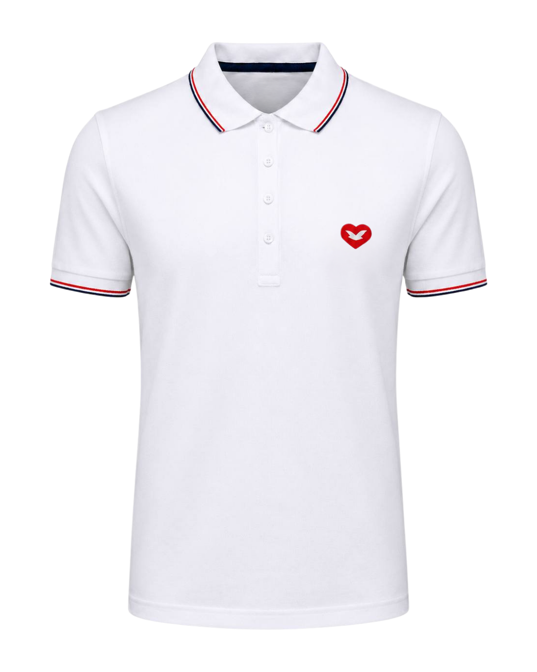 Polo Piquet "Coração Universal" Masculino - Branco