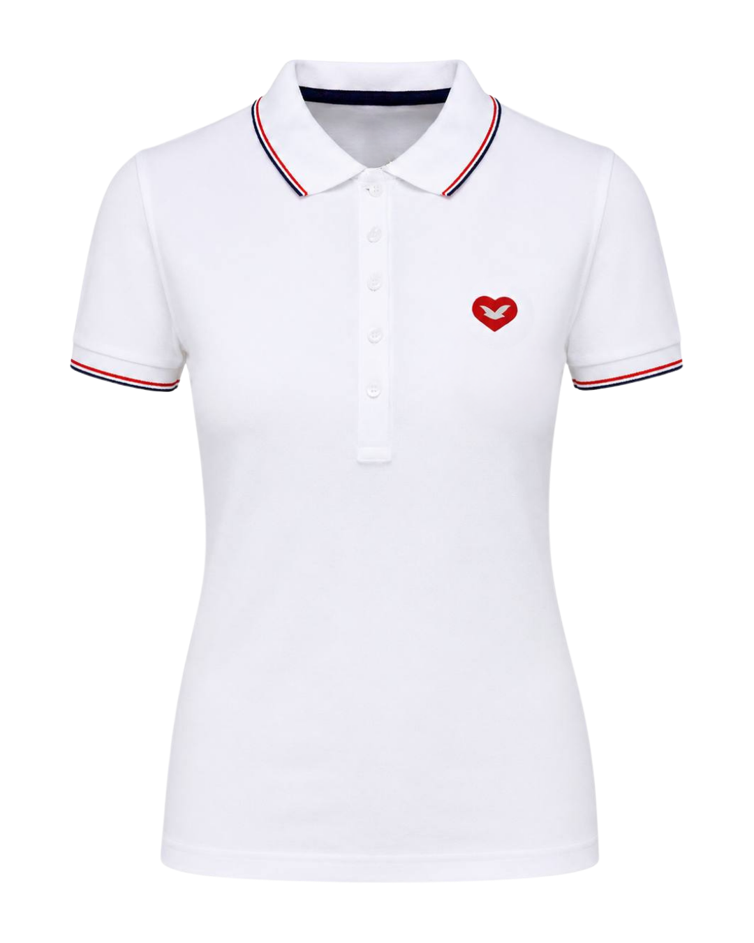 Polo Piquet "Coração Universal"- Branca Feminina