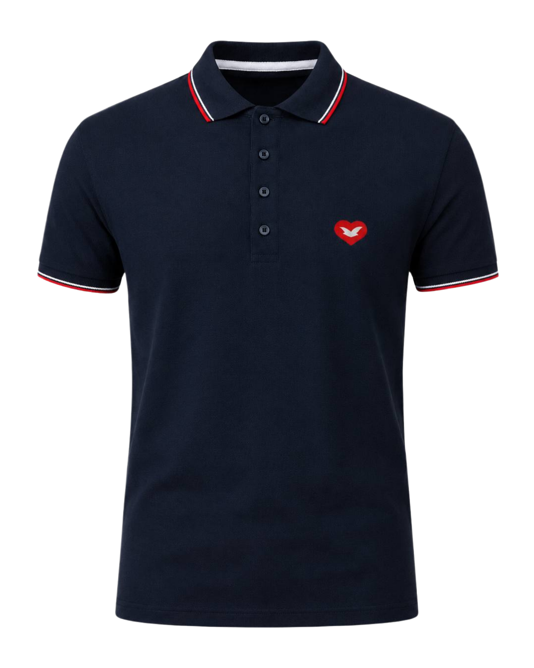 Polo Piquet "Coração Universal" Masculino - Azul