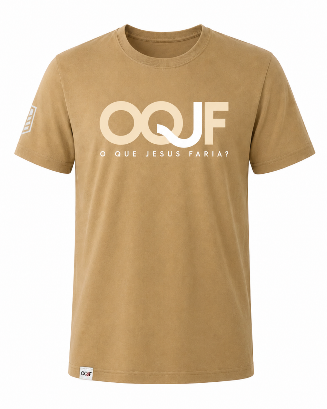 T-shirt "OQJF"Areia - Collab FJU - Unissex